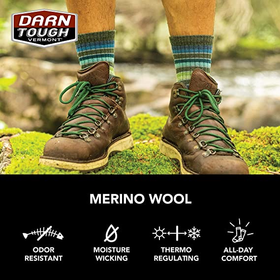 Darn Tough mens Hiker Merino Wool Micro Crew Socks Cushion